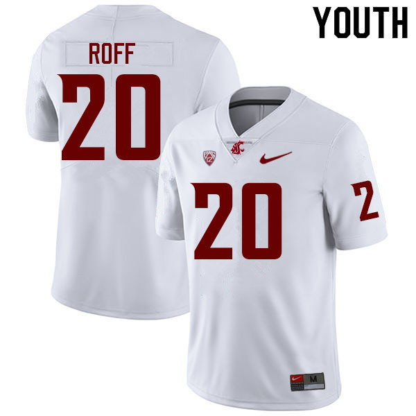 Youth #20 Quinn Roff Washington State Cougars College Football Jerseys Sale-White - Click Image to Close
